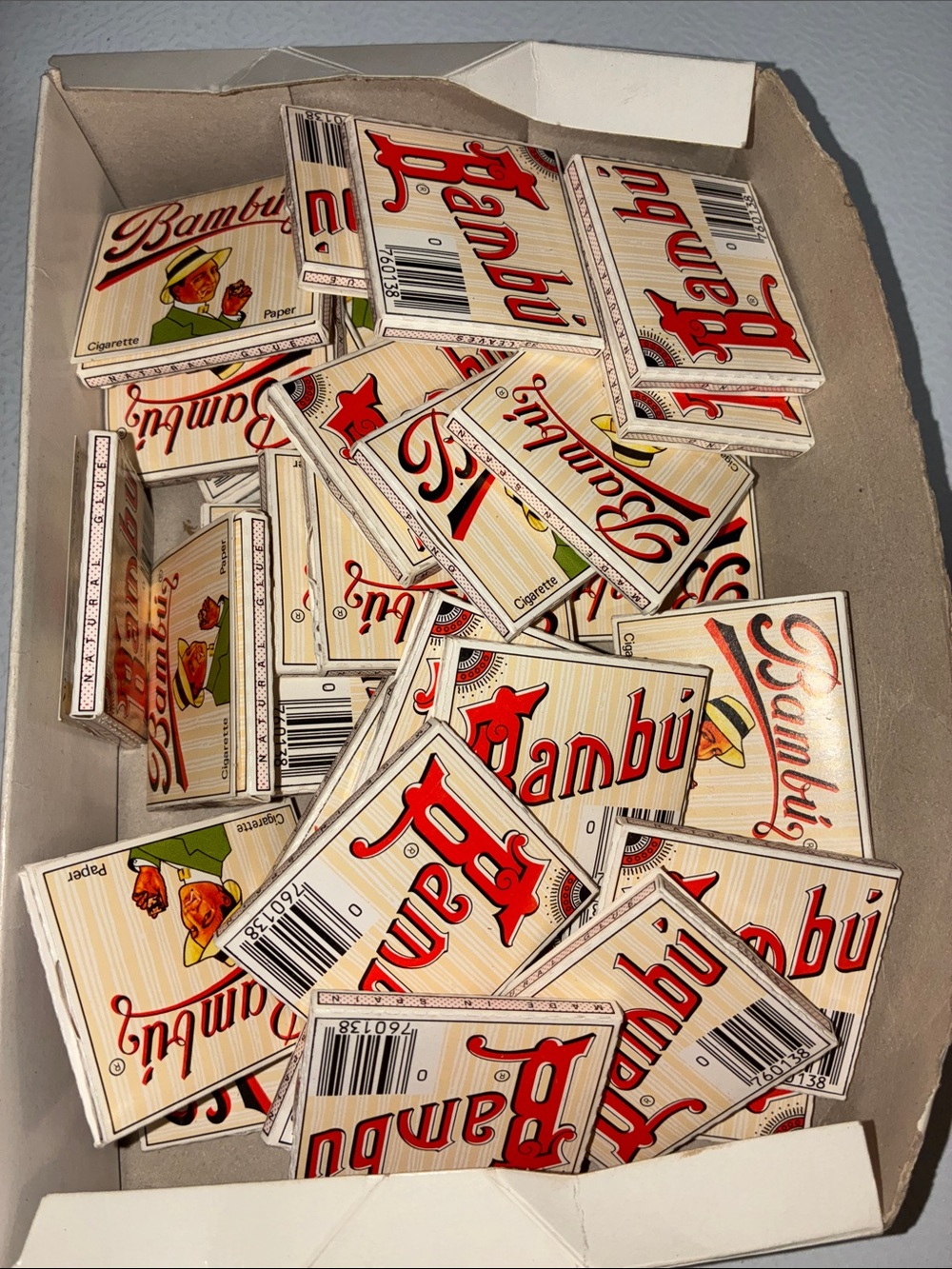 Bambú Matchbook Style Boxes - Cream and Red Graphic Set